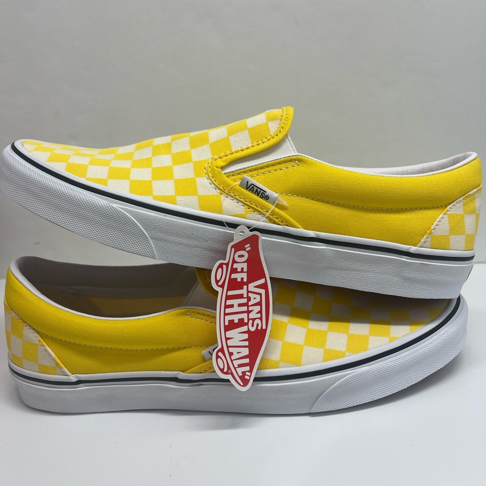 Vans Men’s Classic Slip-On
(Checkerboard) Cyber Yellow Sneakers 
VN0A33TB42Z - Picture 2 of 16
